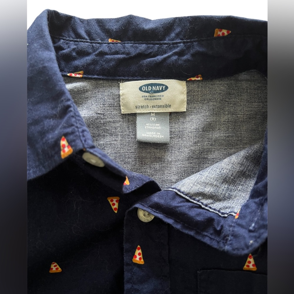 Boys Button-down Pizza Shirt Size Medium (8)